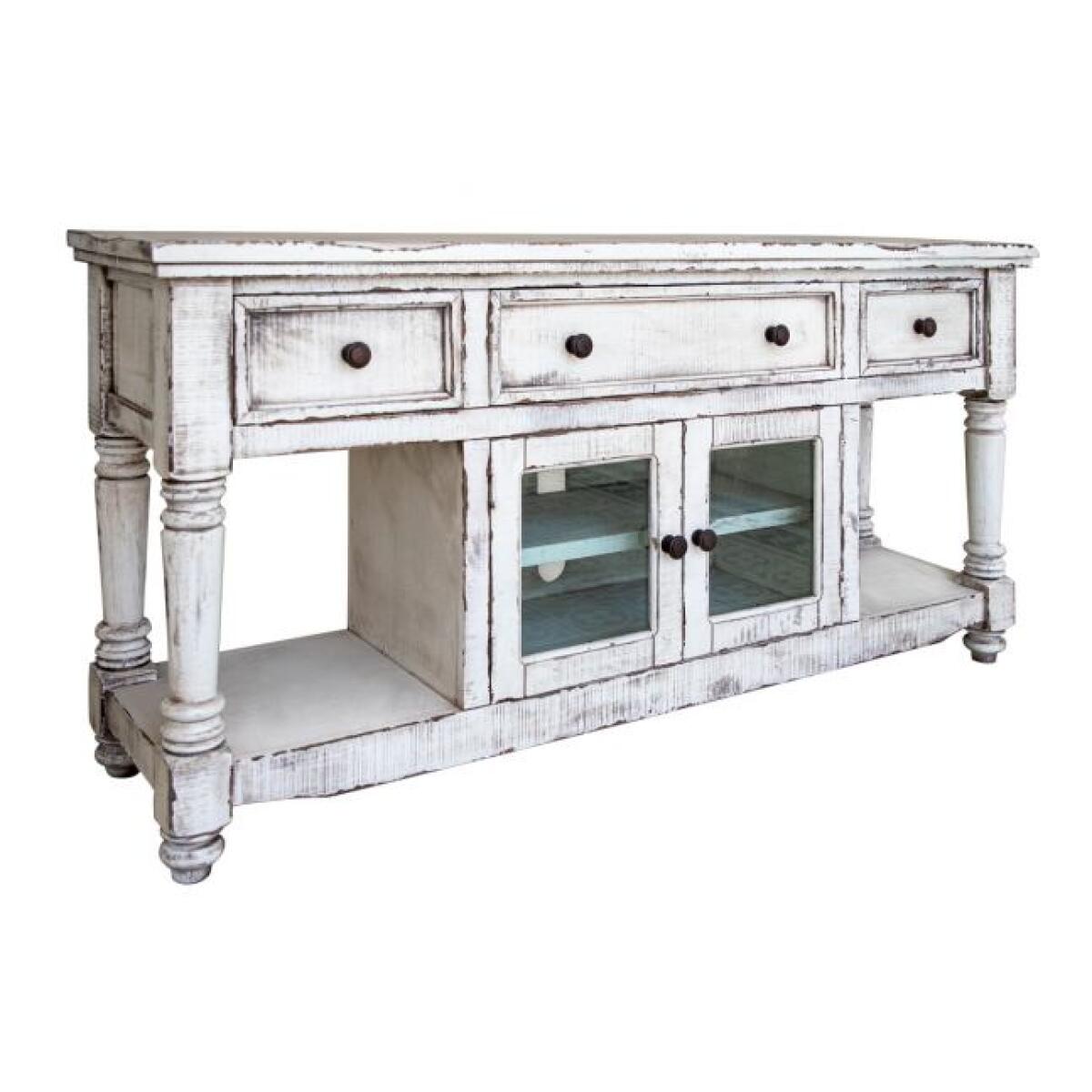 Aruba 70″ TV Stand, 3 Drawers & 2 Doors, White Finish Aruba 70" TV Stand, 3 Drawers & 2 Doors, White Finish - Image 1