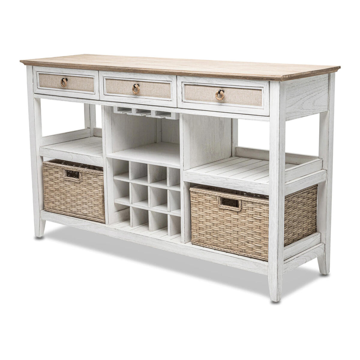 Captiva Island Sideboard with Wine Rack with 2 Baskets Captiva Island Sideboard with Wine Rack with 2 Baskets - Image 1