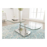 8062 Motion Cocktail Table in Glass & Polished Stainless - Image 2