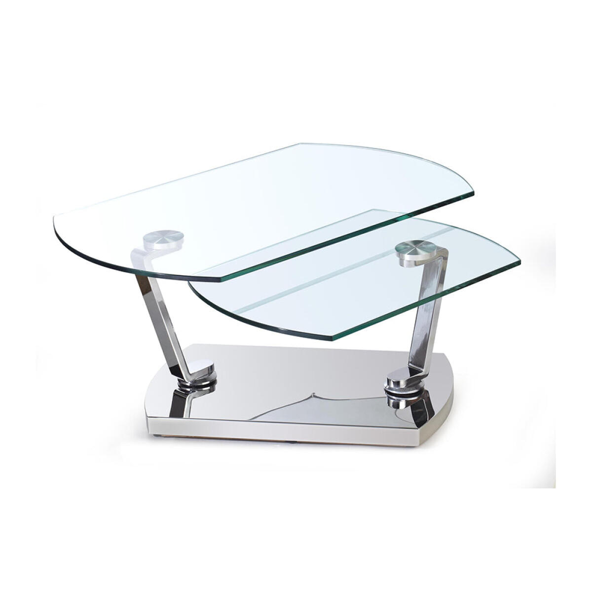 8062 Motion Cocktail Table in Glass & Polished Stainless 8062 Motion Cocktail Table in Glass & Polished Stainless - Image 1