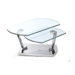 8062 Motion Cocktail Table in Glass & Polished Stainless