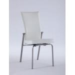 Molly Motion Back Dining Chair in White Leatherette & Black Steel - Image 4
