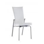 Molly Motion Back Dining Chair in White Leatherette & Black Steel