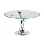 Rebeca Round Glass Top Dining Table in Clear - Image 2