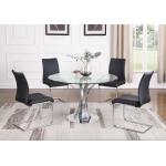Rebeca Round Glass Top Dining Table in Clear - Image 3