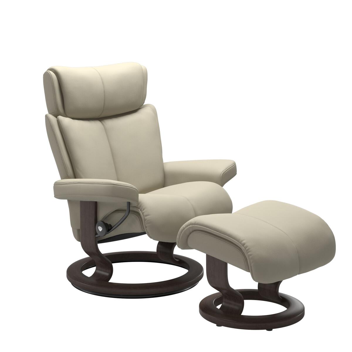 2c9cd5fe3663f8bd88423c5cae48cc38 Stressless® Magic (M) Classic Base Recliner with Ottoman - Image 1