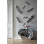 Feathers Wall Art Small, Silver Leaf, Set of 2 - Image 2
