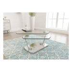 8062 Motion Cocktail Table in Glass & Polished Stainless - Image 3