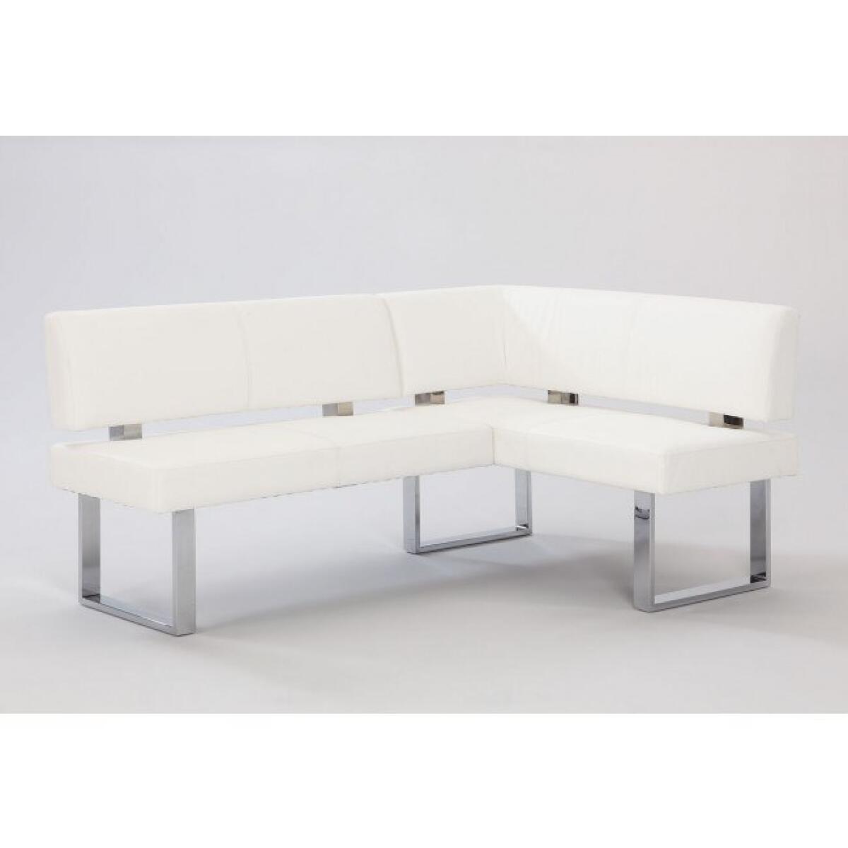 Linden Dining Nook in White Leatherette & Chrome Linden Dining Nook in White Leatherette & Chrome - Image 1