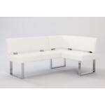 Linden Dining Nook in White Leatherette & Chrome