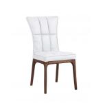 Peggy Modern Tufted Side Chair with Solid Frame in White