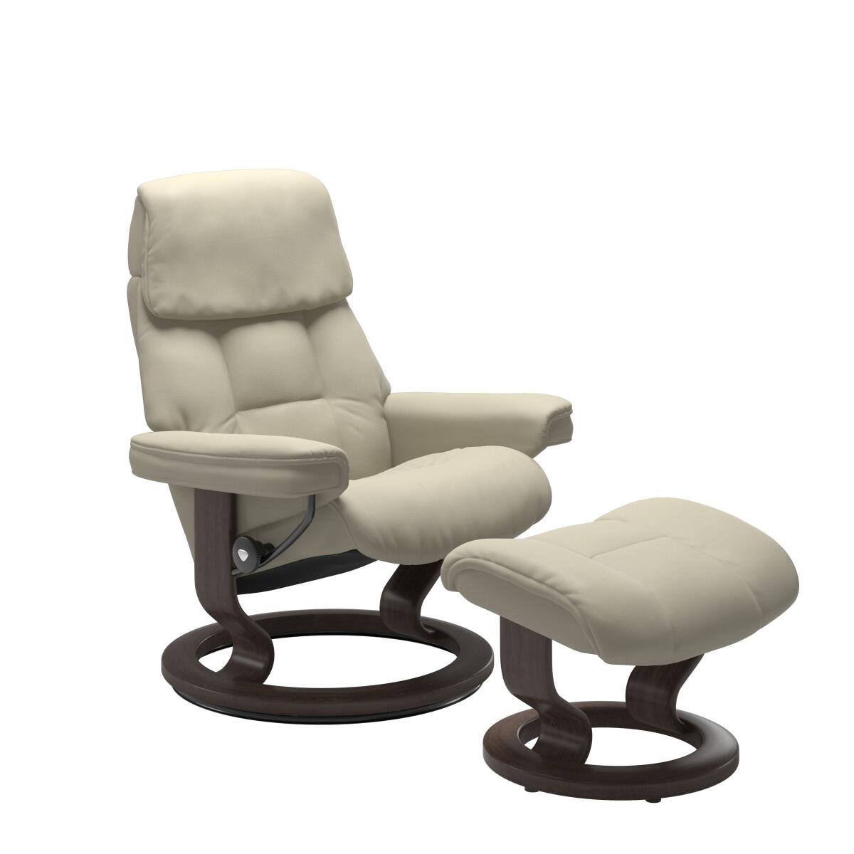 47886f267788c8c10143dea54408cd83 Stressless® Ruby (M) Classic Base Recliner with Ottoman - Image 1