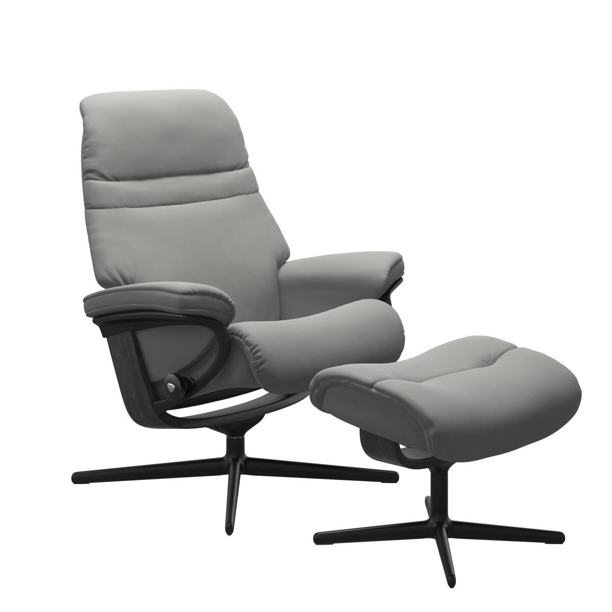 50ff0c8eacb804a675ca18543e3d4bc9 Stressless® Sunrise (M) Cross Base Recliner with Ottoman - Image 1