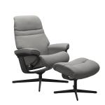 Stressless® Sunrise (M) Cross Base Recliner with Ottoman