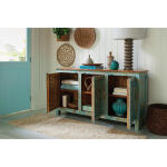 Hidden Treasures Vintage Blue Three Door Cabinet - Image 2