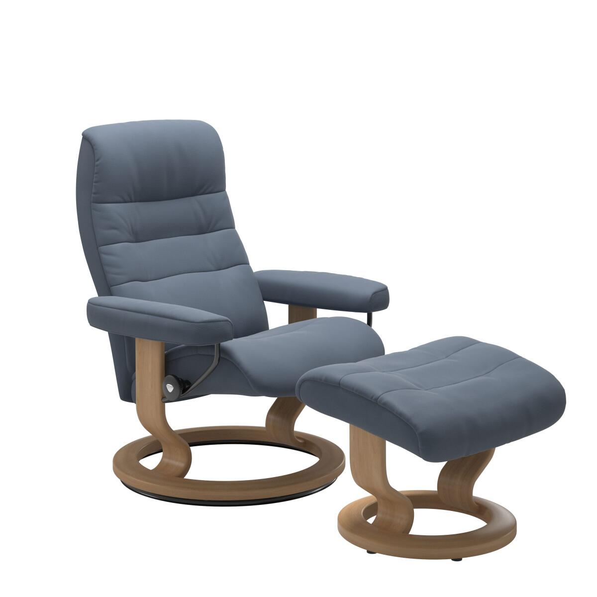 5f94e00e315e20320bcf4b6fb1f6242a Stressless® Opal (M) Classic Base Recliner with Ottoman - Image 1