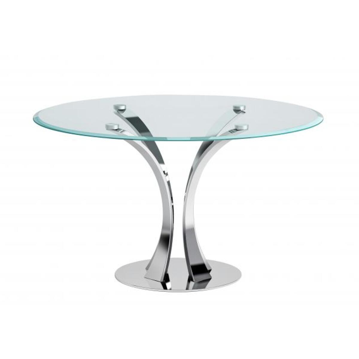 Rebeca Round Glass Top Dining Table in Clear Rebeca Round Glass Top Dining Table in Clear - Image 1
