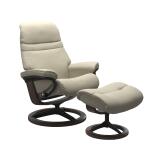 Stressless® Sunrise (L) Signature Base Recliner with Ottoman