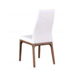 Rosario Contour Back Upholstered Side Chair with Solid Wood Base in White - Image 3