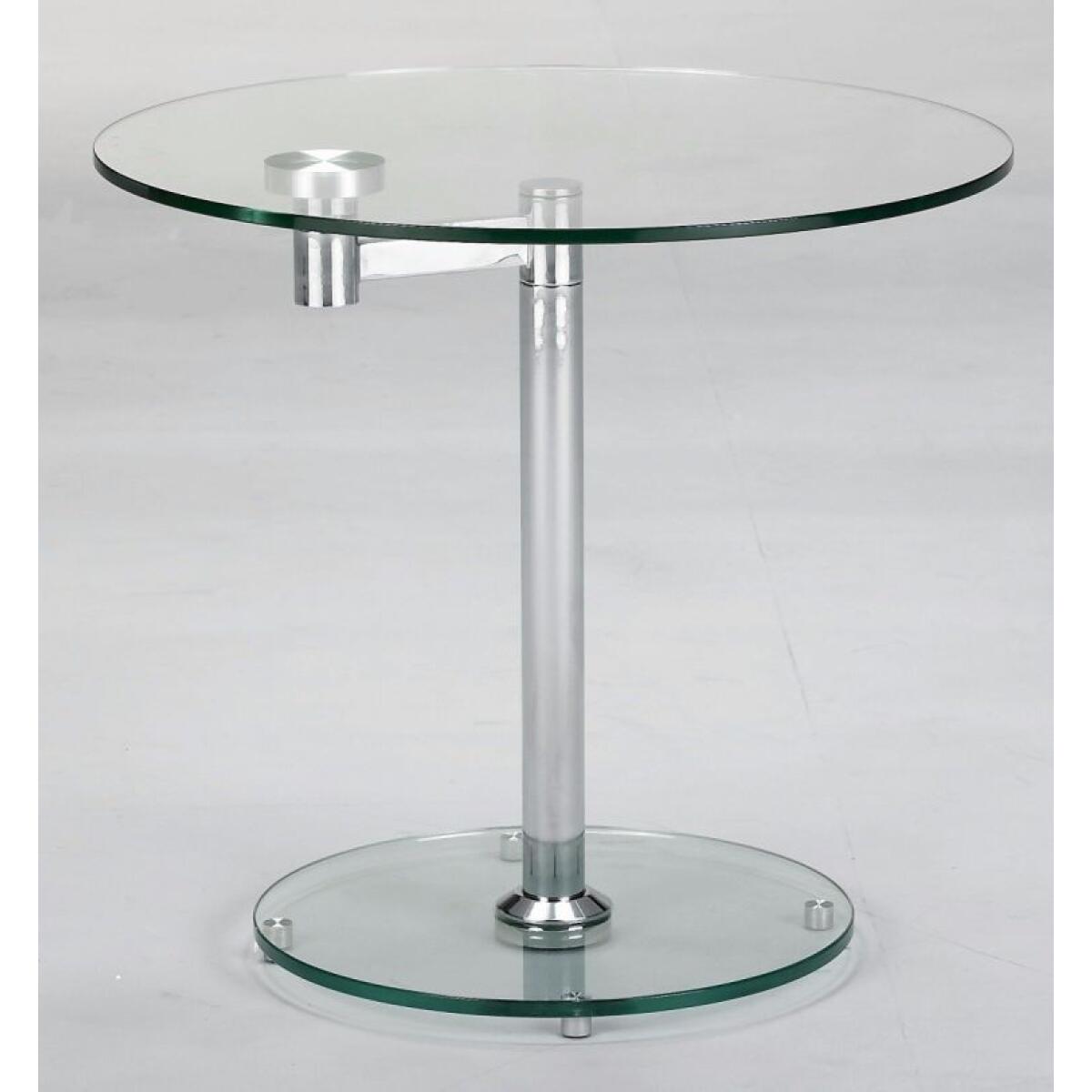 8090 Round Lamp End Table in Glass & Chrome 8090 Round Lamp End Table in Glass & Chrome - Image 1