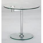 8090 Round Lamp End Table in Glass & Chrome