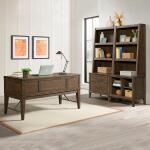Intercon Preston Weathered Vintage Oak 58" Half Ped Desk - Image 3