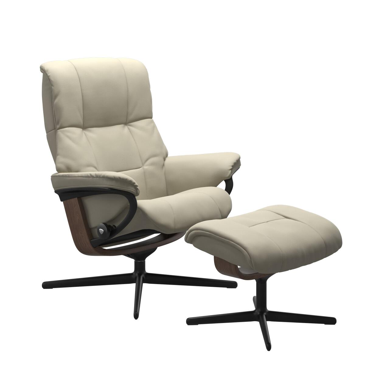 6b334fa1a300362853b137818e8971c9 Stressless® Mayfair (S) Cross Base Recliner with Ottoman - Image 1