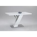 Linden All Wood White Gloss Top Dining Table in Gloss White - Image 3