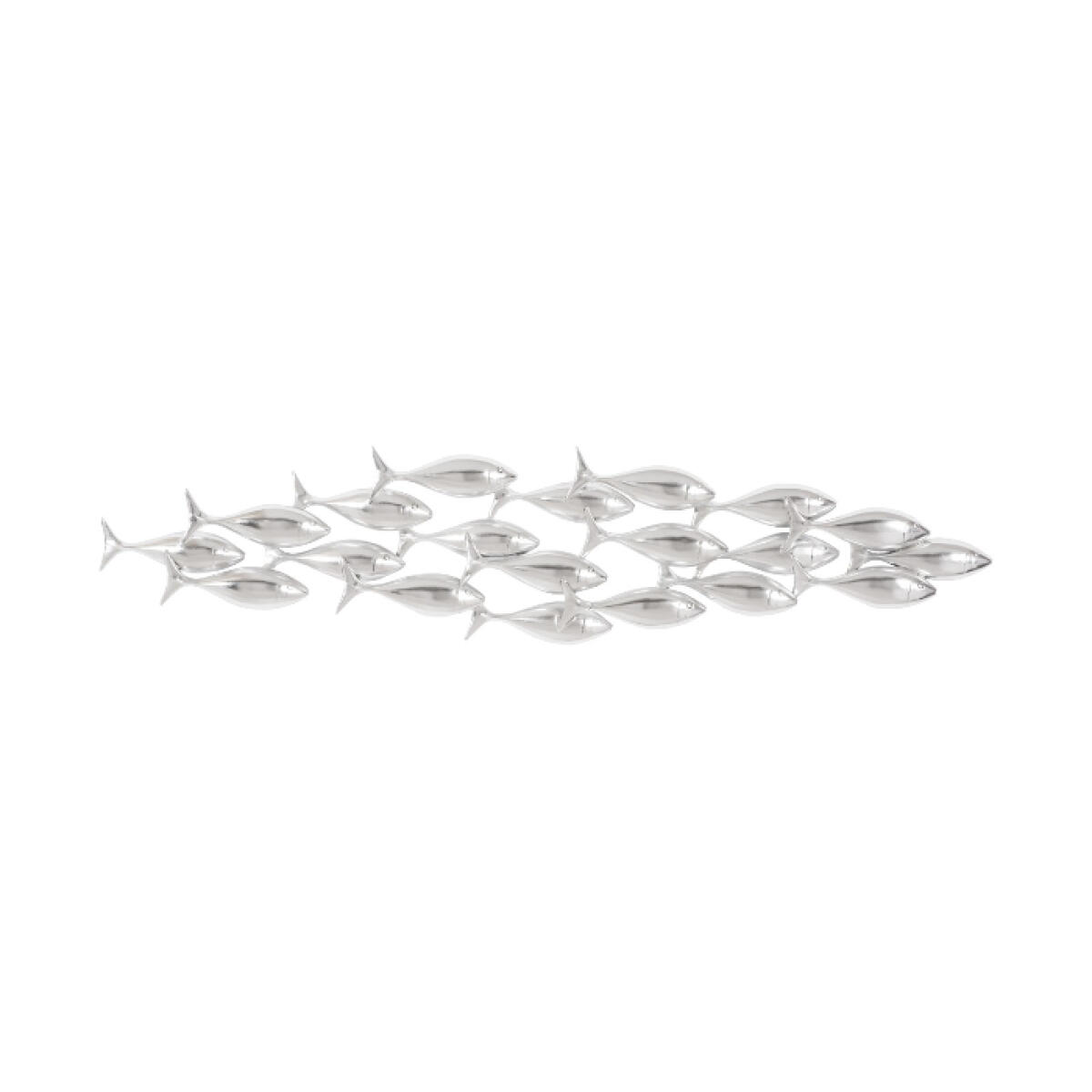 School of Fish Wall Art, Silver Leaf School of Fish Wall Art, Silver Leaf - Image 1