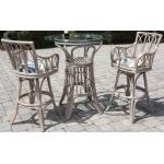 Cuba Swivel Barstool with Arm – Rustic Driftwood Finish - Image 2