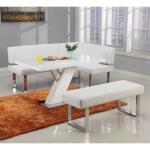 Linden Dining Nook in White Leatherette & Chrome - Image 2