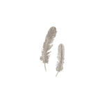 Feathers Wall Art Small, Silver Leaf, Set of 2