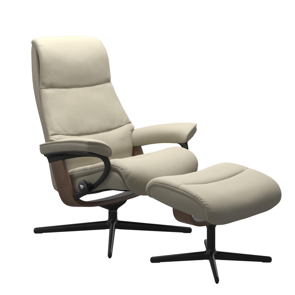 c2fd499029ea67d5d9e095a059e888fb Stressless® View (L) Cross Base Recliner with Ottoman - Image 1