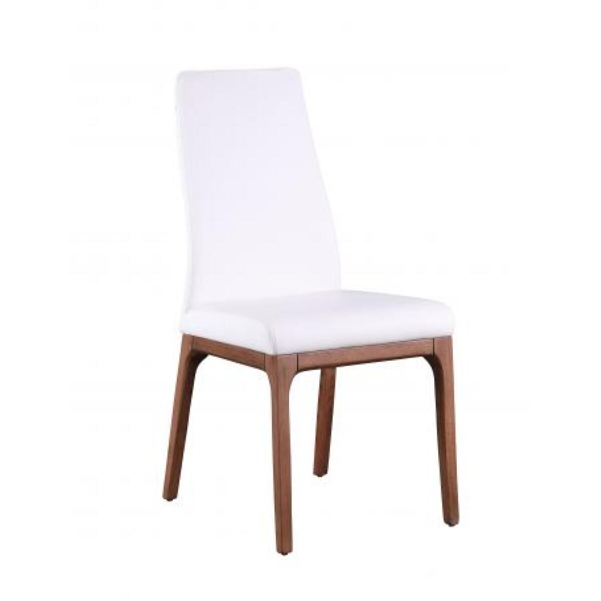 Rosario Contour Back Upholstered Side Chair with Solid Wood Base in White Rosario Contour Back Upholstered Side Chair with Solid Wood Base in White - Image 1