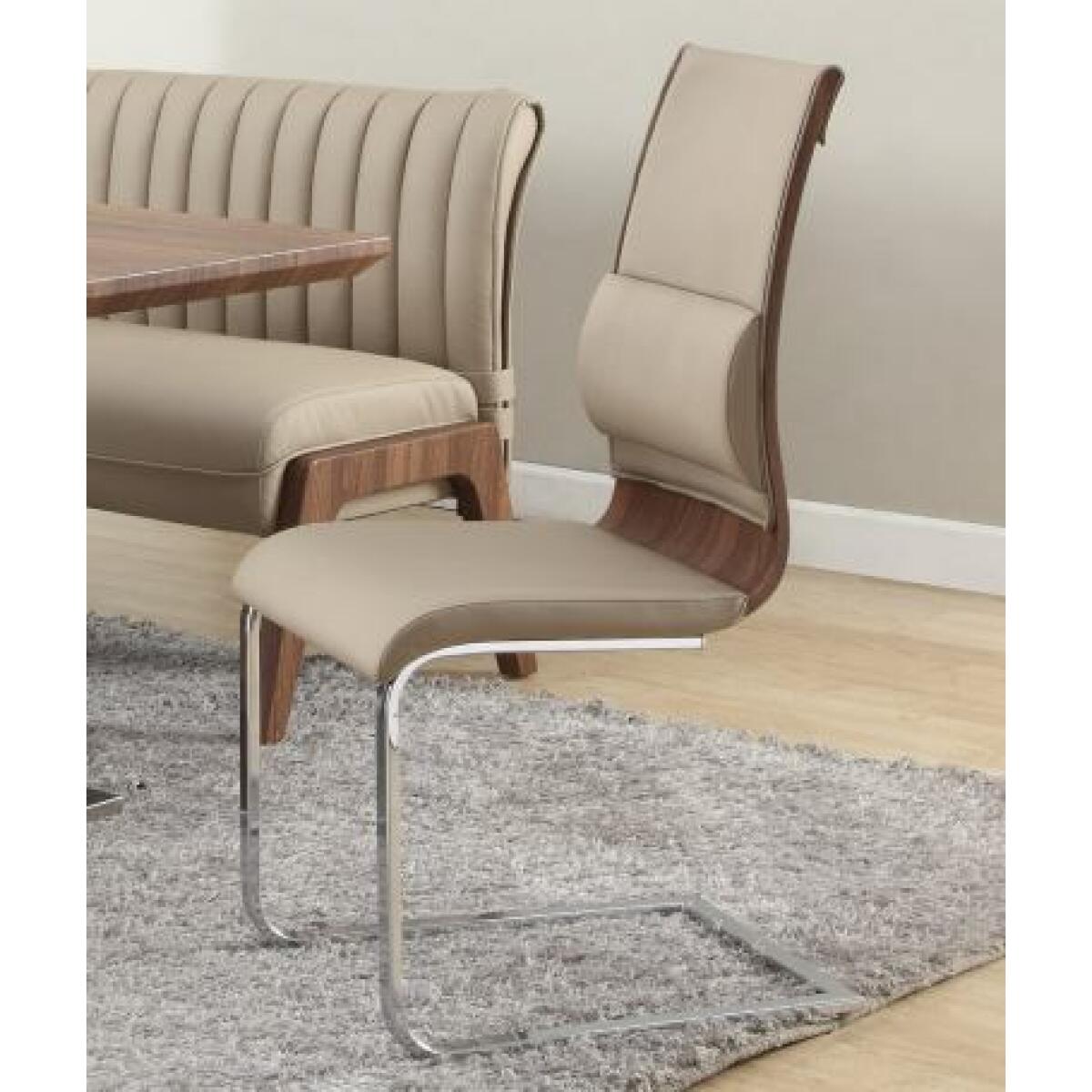 Bethany Cantilever Side Chair with Back Cushion in Taupe Bethany Cantilever Side Chair with Back Cushion in Taupe - Image 1