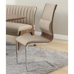 Bethany Cantilever Side Chair with Back Cushion in Taupe