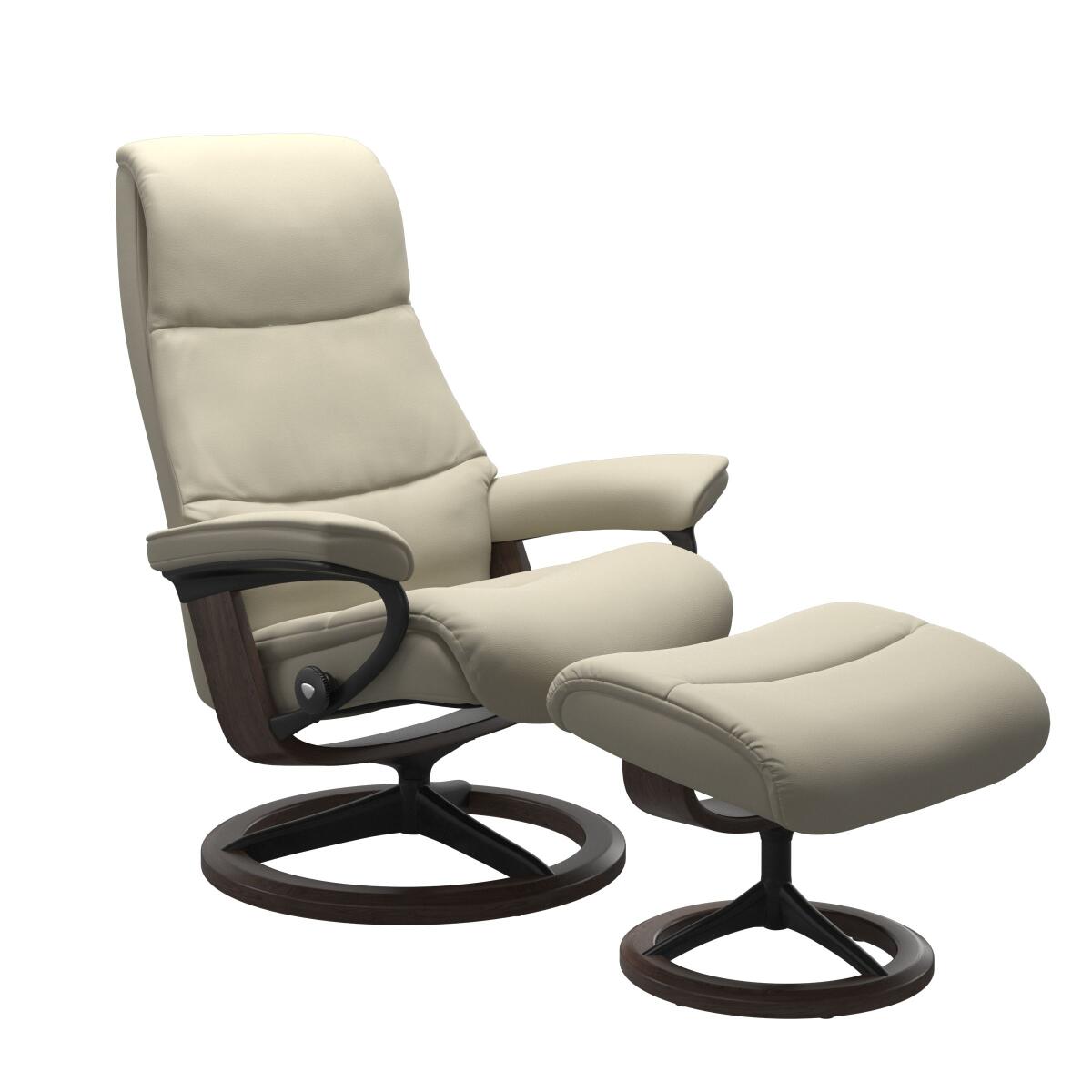 de82e0416230f920fafaa90fd835fe01 Stressless® View (L) Signature Base Recliner with Ottoman - Image 1