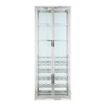 Curio Cabinet w/ Wine & Stemware Racks in Glass & Chrome - Image 2