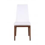 Rosario Contour Back Upholstered Side Chair with Solid Wood Base in White - Image 2