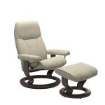 Stressless® Consul (S) Classic Base Recliner with Ottoman