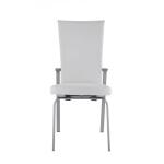 Molly Motion Back Dining Chair in White Leatherette & Black Steel - Image 2