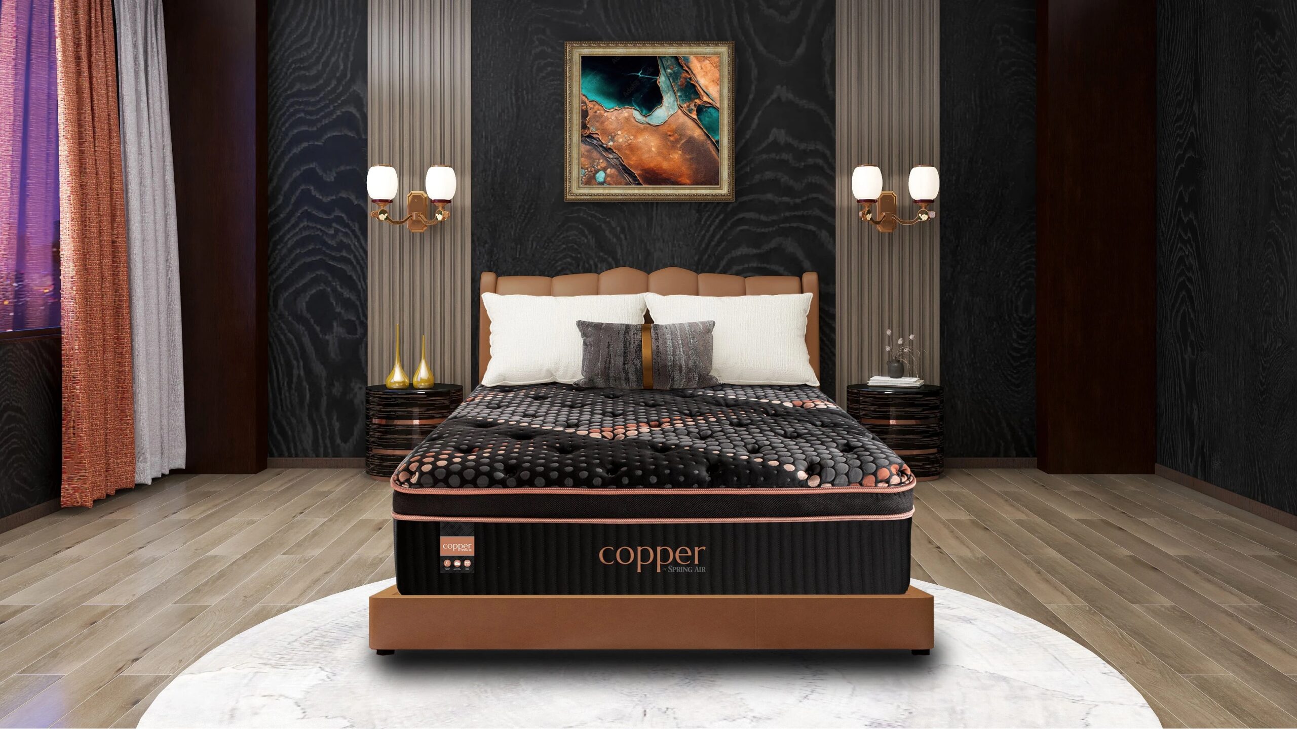 Copper Hybrid Plush Eurotop - - 60" W X 80" L